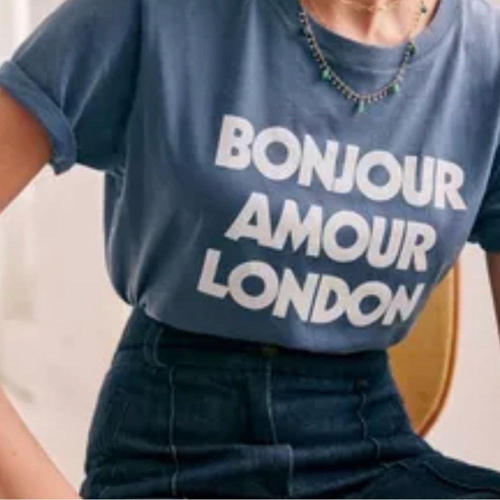 Sezane Graphic T-Shirt with White Text